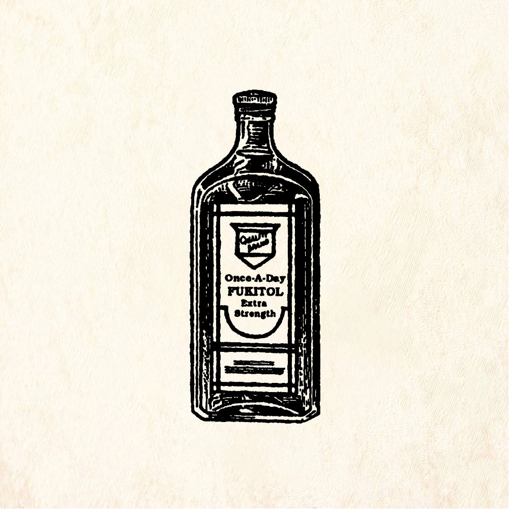 StampaFe Fukitol Medicine Bottle - Rubber Stamp 0.5 x 1.75
