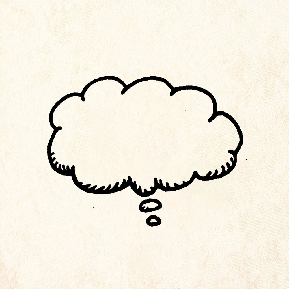 StampaFe Thought balloon, lg. Large Thought Balloon - Rubber Stamp 2.25 x 1.25