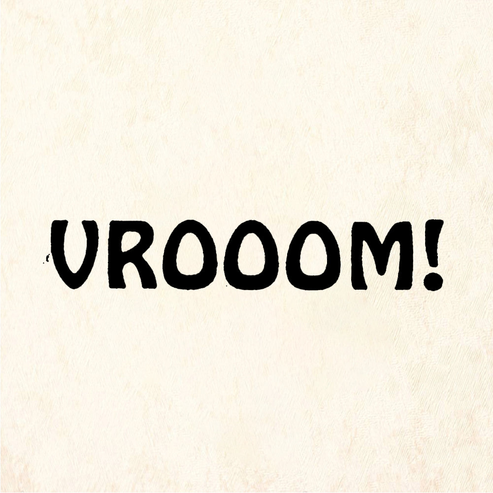 StampaFe VROOOM! Vroom Car Text - Rubber Stamp 1.75 x 0.5