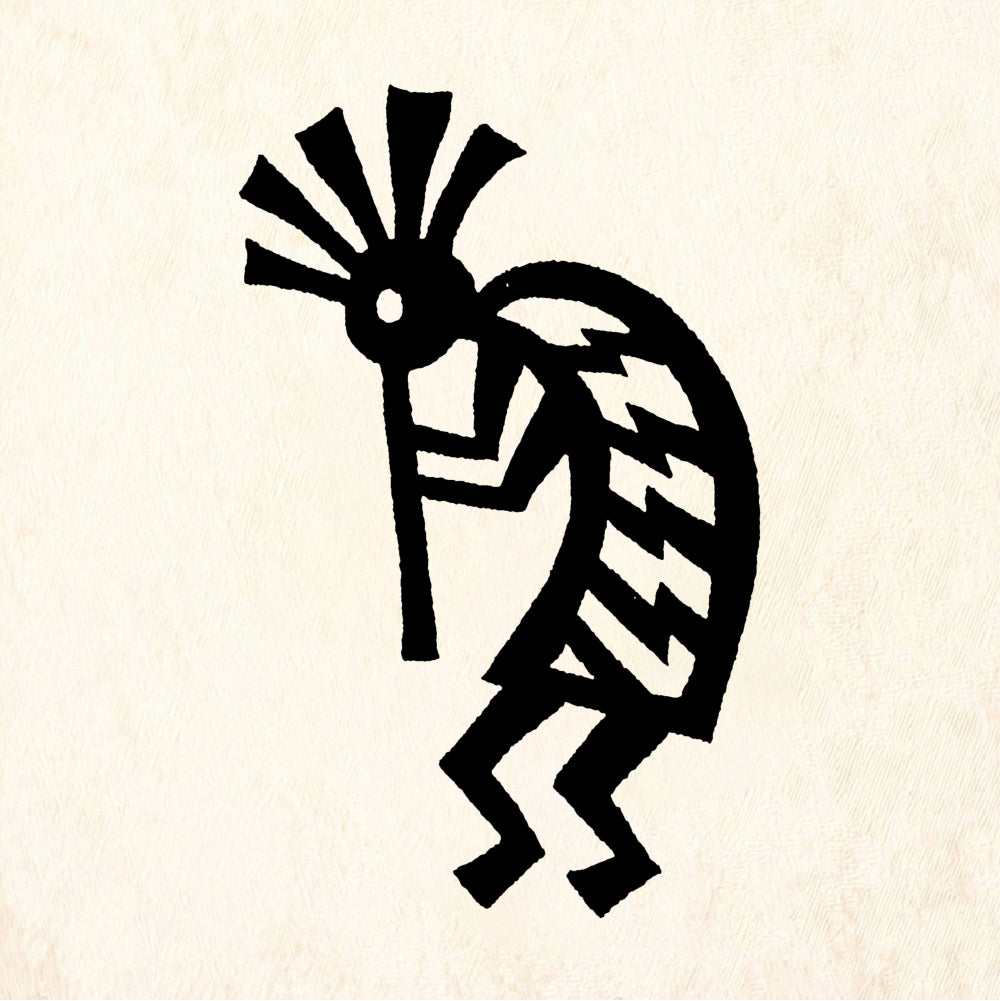 StampaFe Large Left Striped Kokopelli Rubber Art Stamp