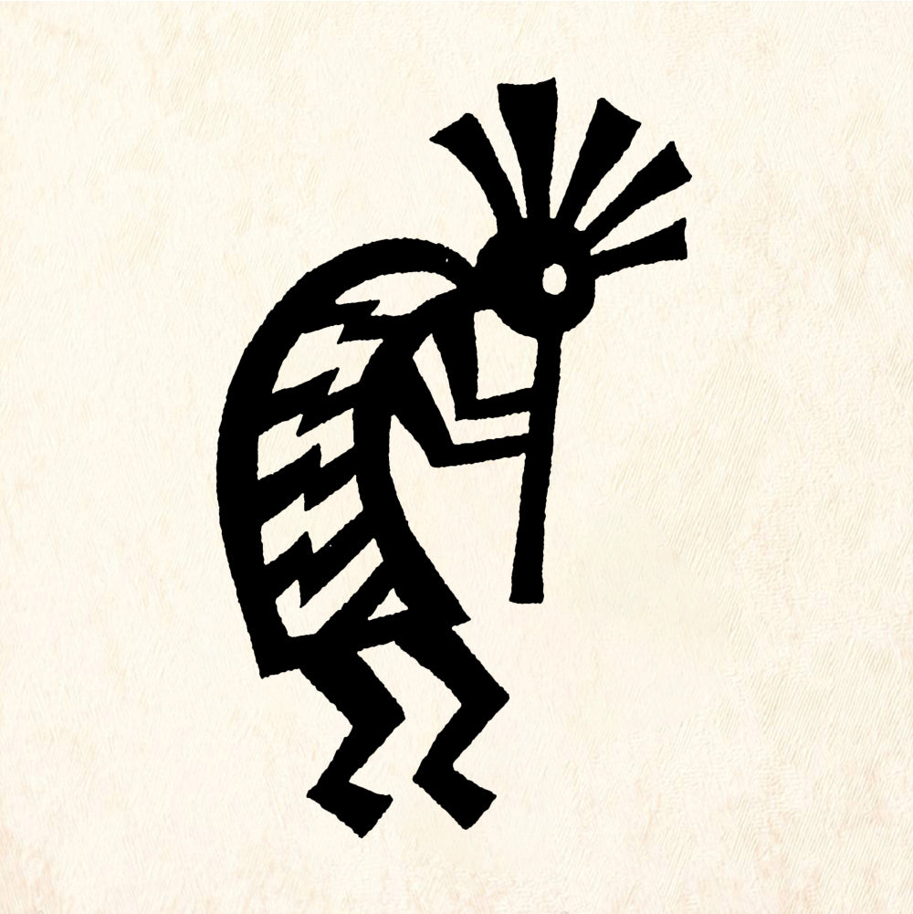 StampaFe Large Right Striped Kokopelli Rubber Art Stamp