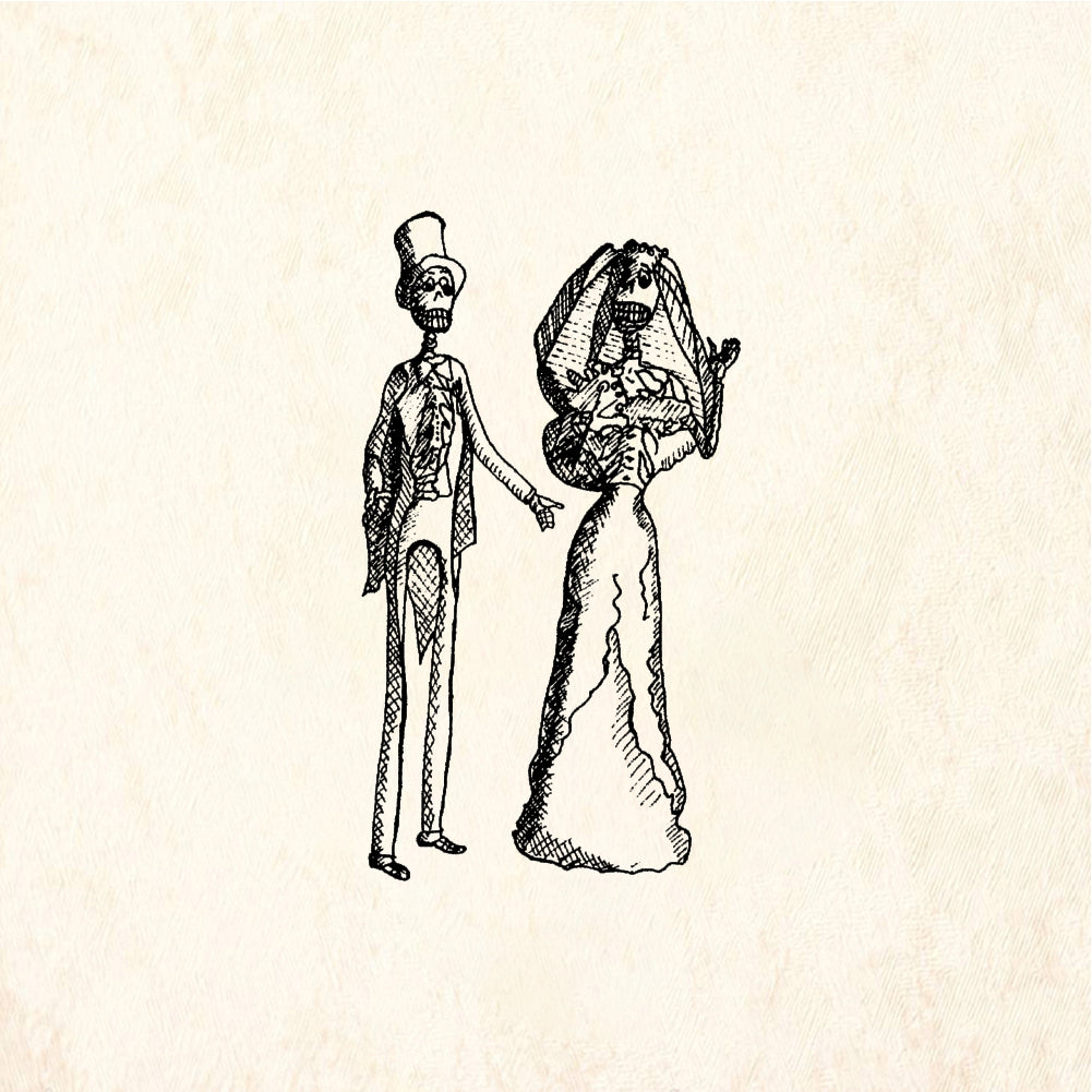 StampaFe DOTD bridal couple - Rubber Stamp 1 x 1.75