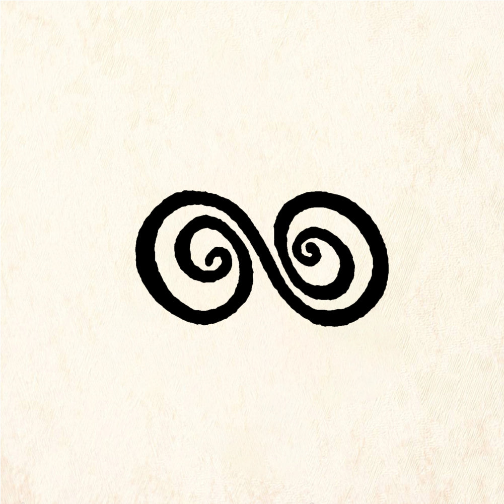 StampaFe Small S Curl Double Spiral Rubber Art Stamp