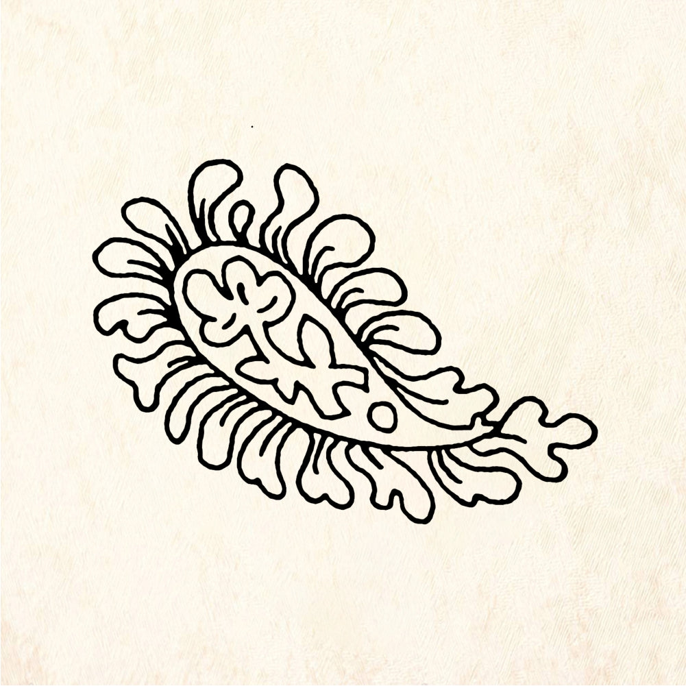 StampaFe Paisley, med. Medium Paisley - Rubber Stamp 1.25 x 1.5