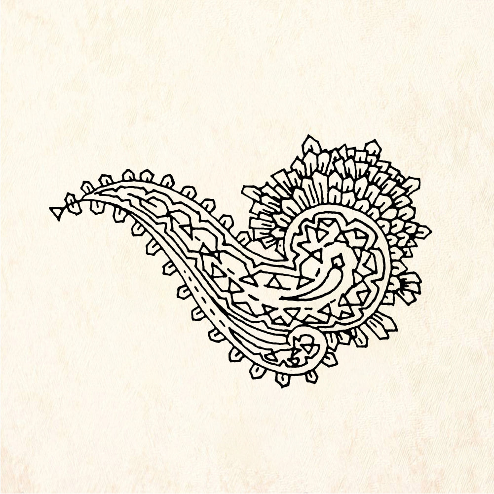 StampaFe Paisley, lg. Large Paisley - Rubber Stamp 2.25 x 1.5
