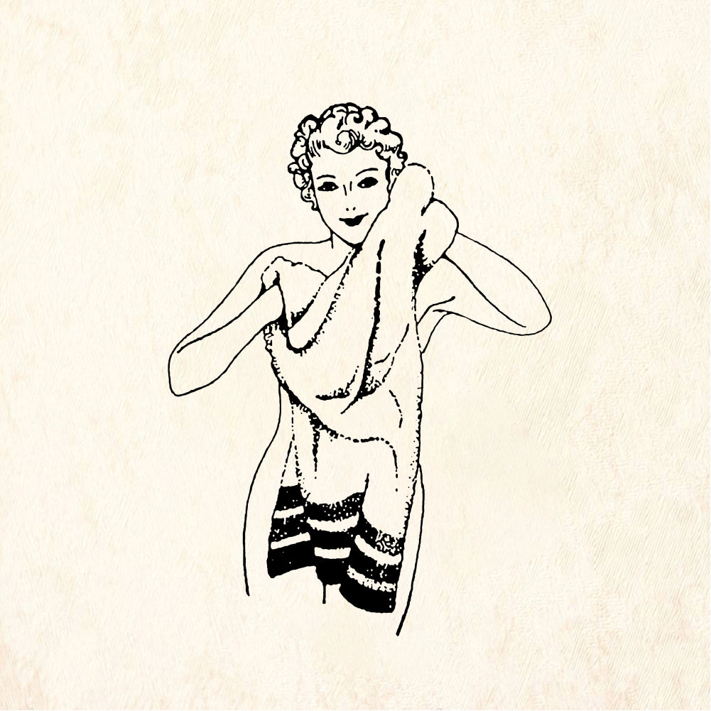 StampaFe Drying off Woman Drying Off - Rubber Stamp 1.25 x 1.75