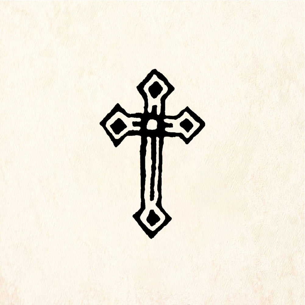 StampaFe Small Open Carved Cross Rubber Art Stamp