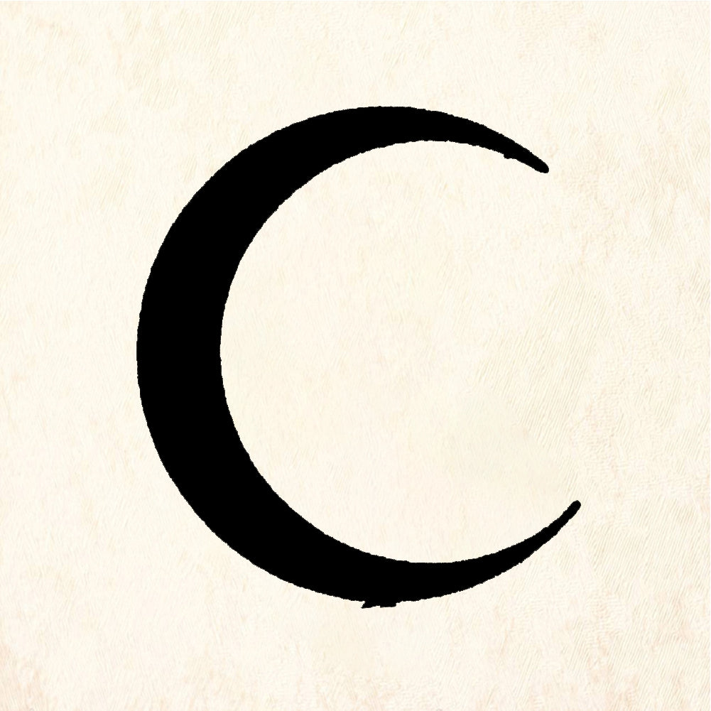 StampaFe Large Crescent Moon - Rubber Stamp 1.75 x 1.25
