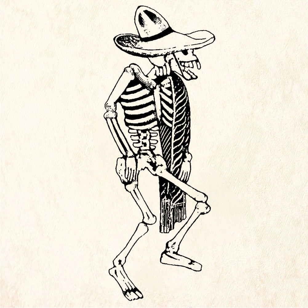 StampaFe Fandango Dick Dancing Skeleton Man Rubber Stamp 0.75 x 2.75