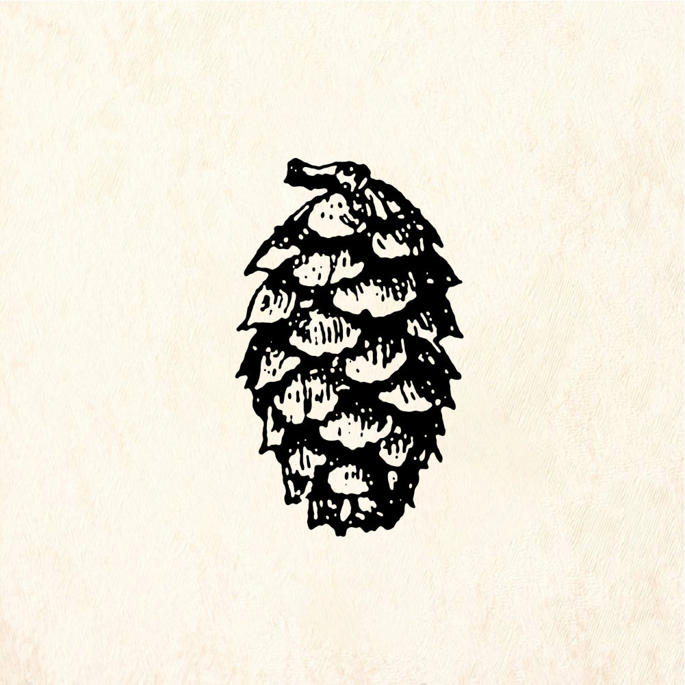 StampaFe Pine cone, sm. Small Pine Cone - Rubber Stamp 1 x 1