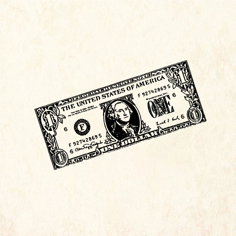 StampaFe Dollar Bill - Rubber Stamp 2 x 1