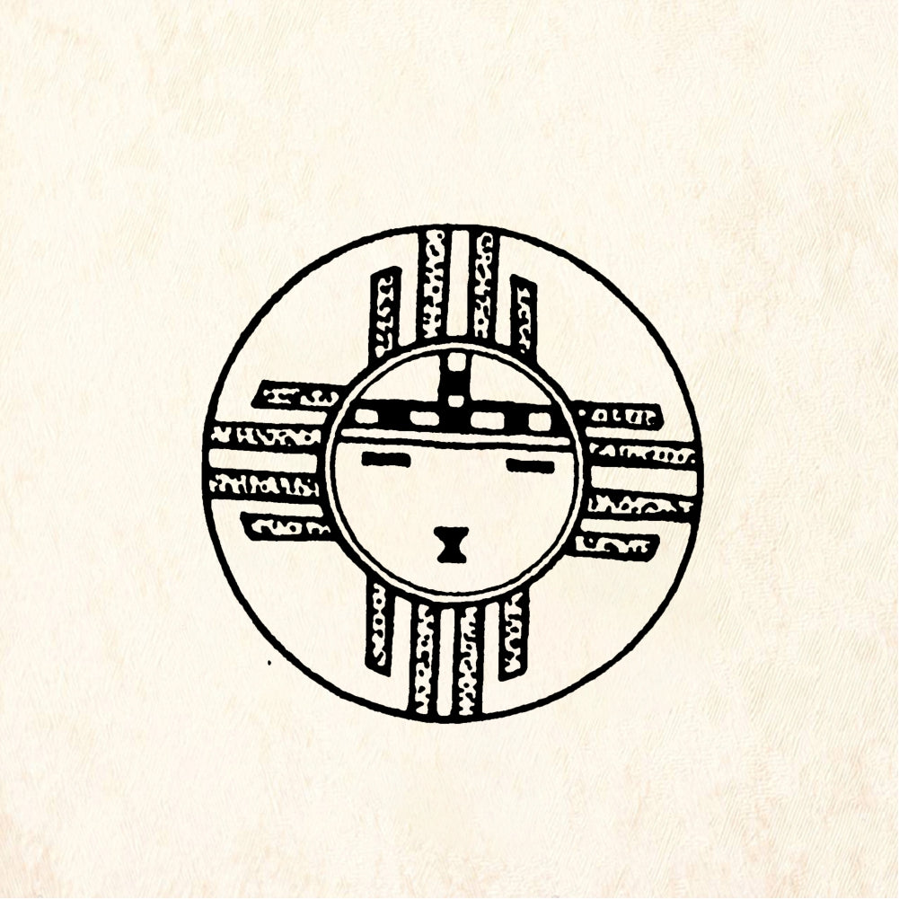 StampaFe Zia Circular Sun Face Rubber Art Stamp