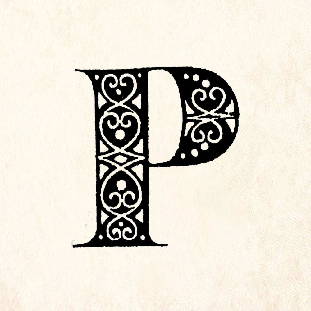 StampaFe Hearts Letter P - Rubber Stamp 0.75 x 0.75