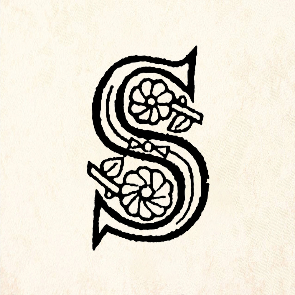 StampaFe Flowery Letter S - Rubber Stamp 1 x 0.75