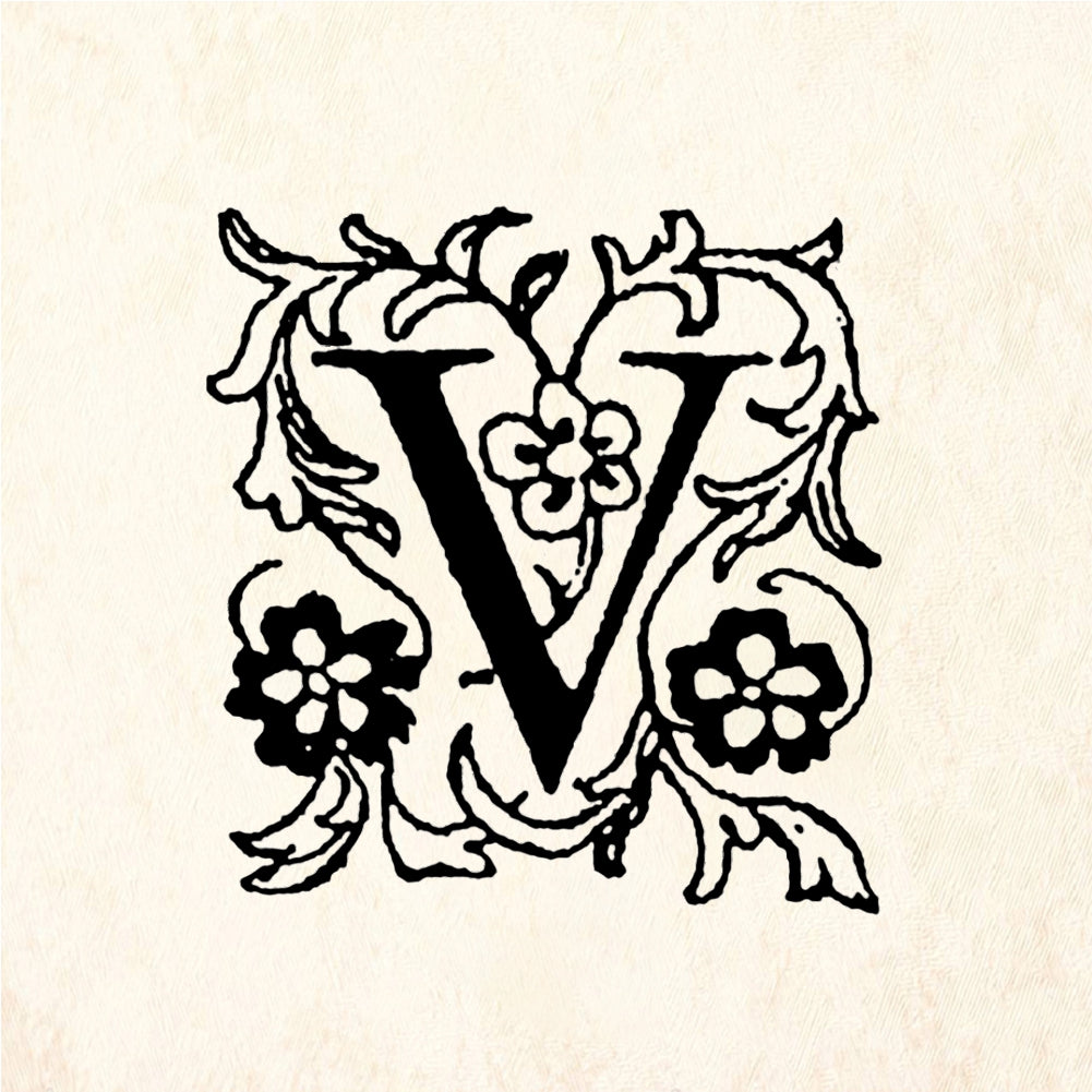 StampaFe Letter V - Rubber Stamp 1 x 1