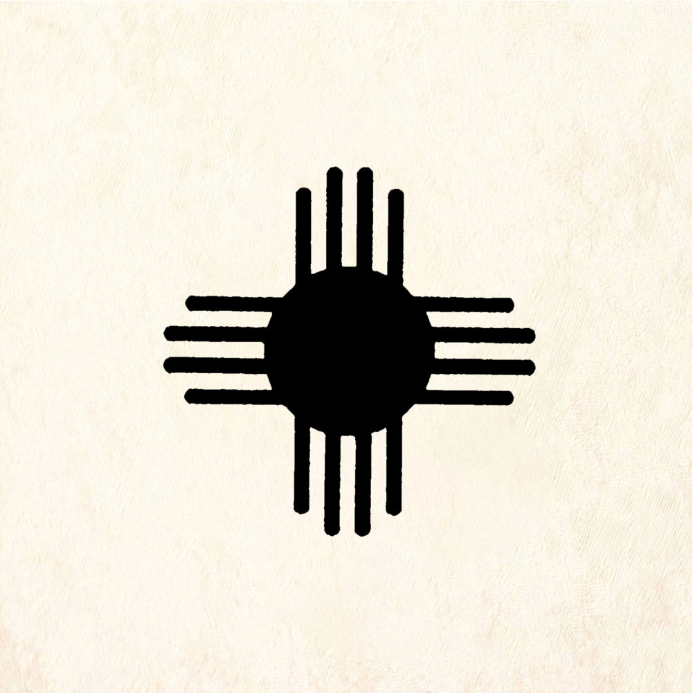 StampaFe Zia Sun Symbol Solid Rubber Art Stamp