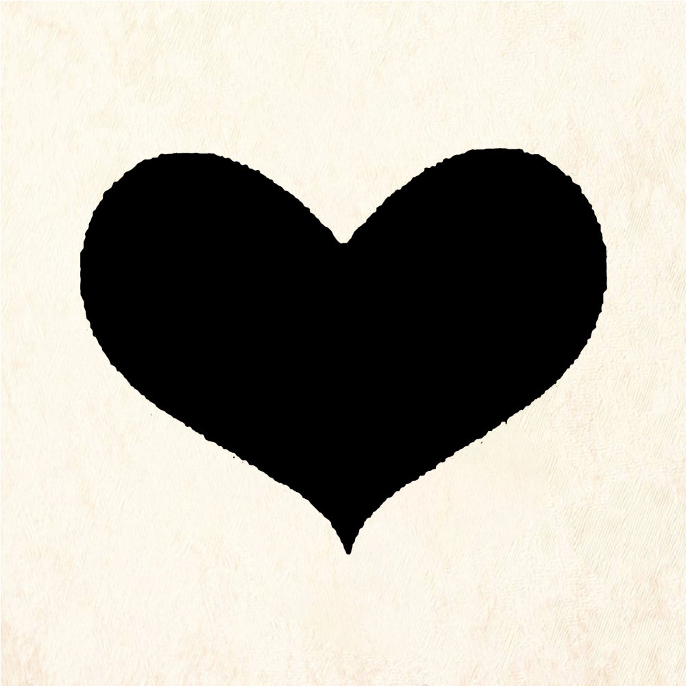 StampaFe Solid heart, lg. Large Solid Heart - Rubber Stamp 1.5 x 1.25