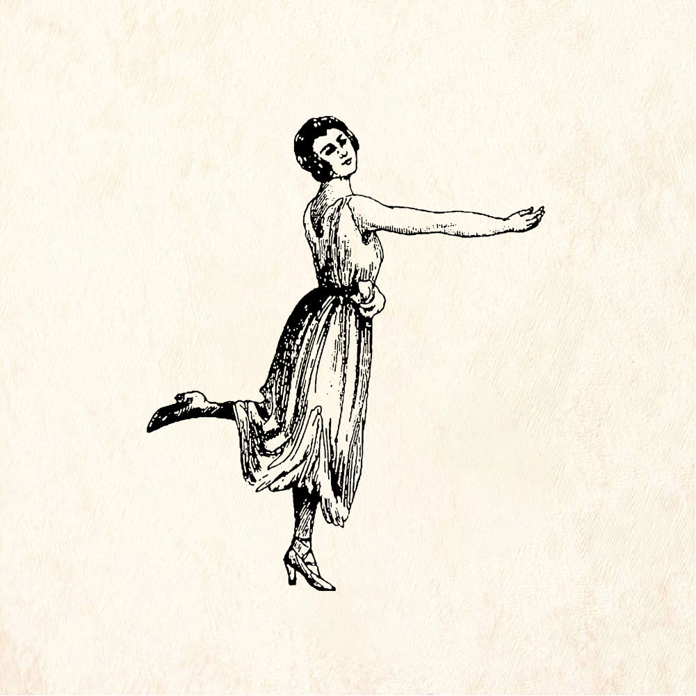 StampaFe Dancing Bonnie, right Dancing Bonnie Right - Rubber Stamp 1.5 x 2