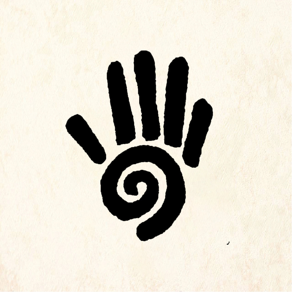 StampaFe Swirl hand, sm. right Small Swirl Hand Right - Rubber Stamp 1 x 1.25