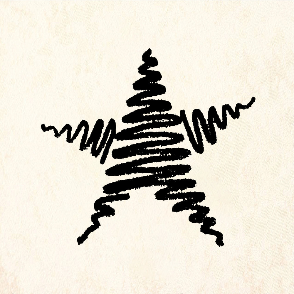 StampaFe Scribble star - Rubber Stamp 1.25 x 0.75