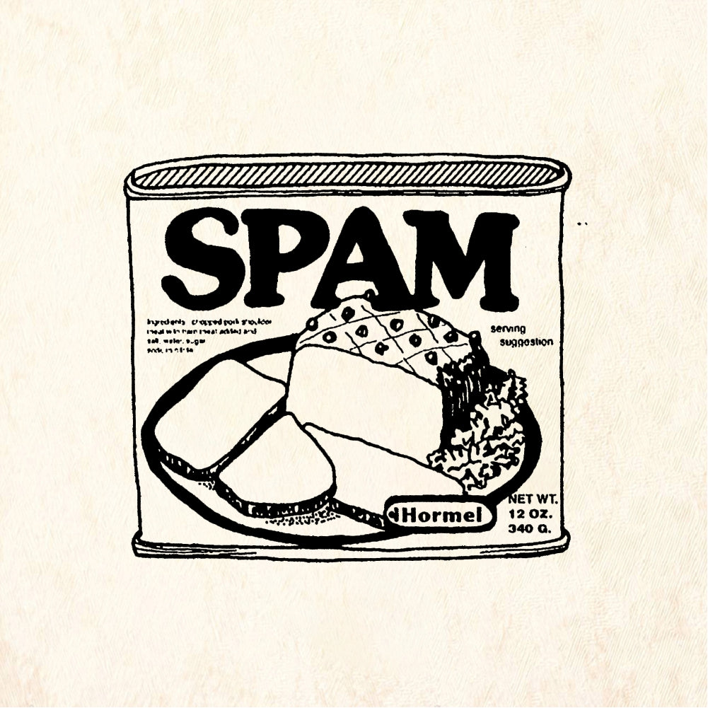StampaFe SPAM Can Label - Rubber Stamp 1.5 x 0.75