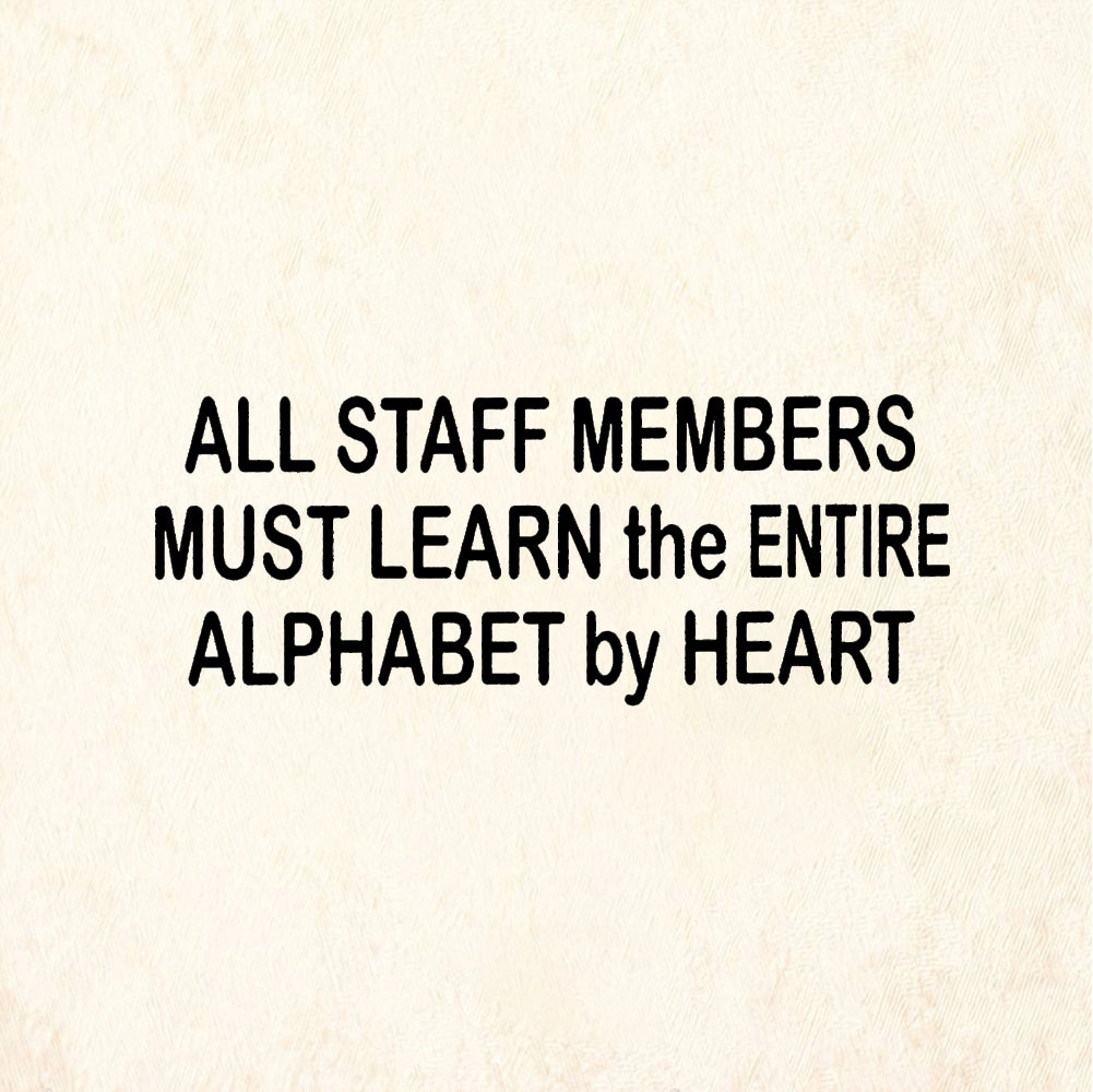 StampaFe ALL STAFF MEMBERS MUST LEARN - Rubber Stamp 2.25 x 1