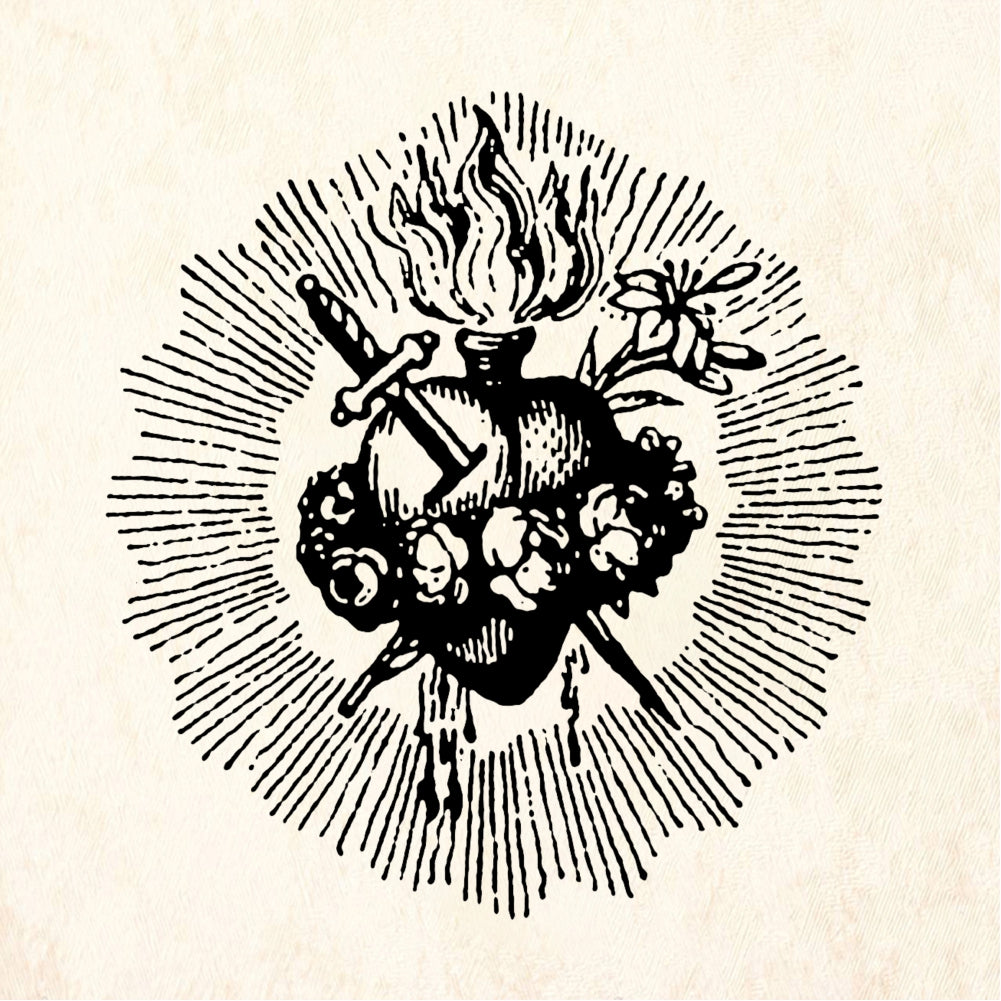 StampaFe Radiant Sacred Heart Rubber Art Stamp