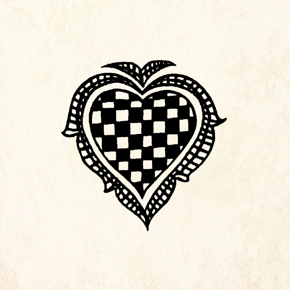 StampaFe Checkered heart - Rubber Stamp 1 x 1