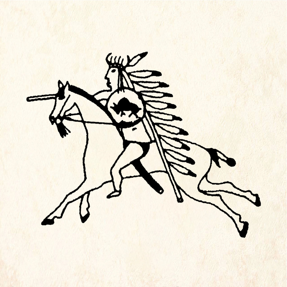 StampaFe Indian Brave on Horse Rubber Art Stamp