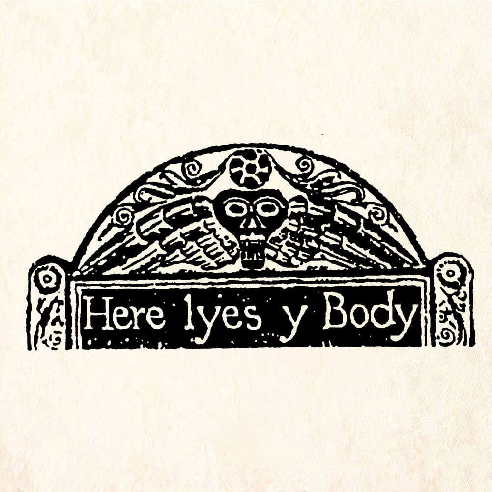 StampaFe Here Lyes y Body Gravestone Halloween Rubber Art Stamp