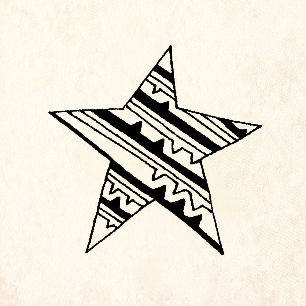StampaFe Striped star - Rubber Stamp 1.25 x 0.75