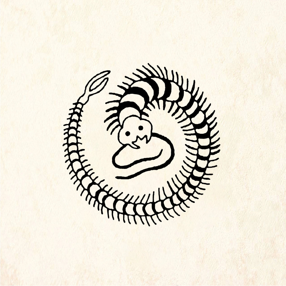 StampaFe Folk art centipede Folk Art Creature - Rubber Stamp 1 x 1