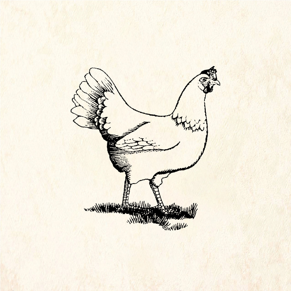 StampaFe Hen Standing Rubber Stamp 1.5 x 1.5
