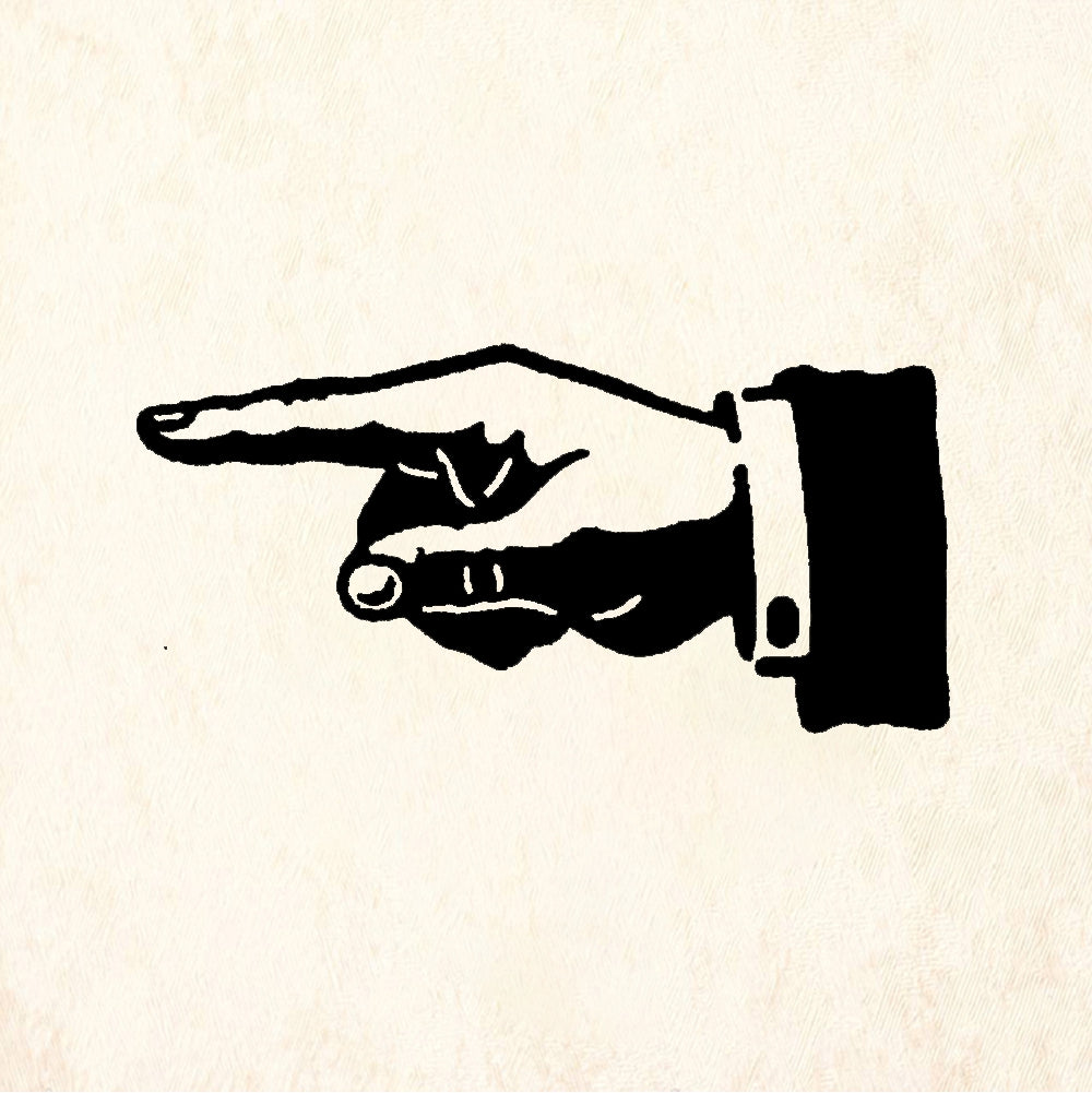 StampaFe Pointing hand, left Pointing Hand Left - Rubber Stamp 1.75 x 1