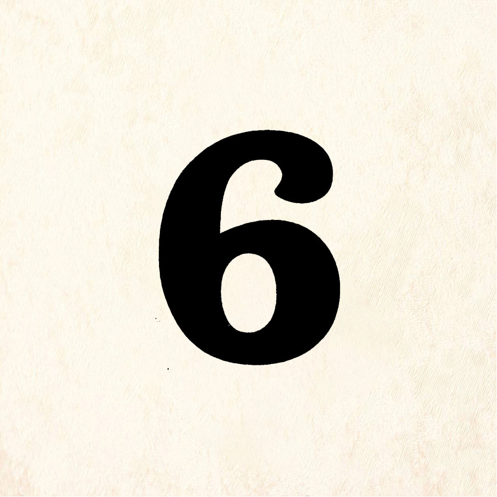 StampaFe Bold Number 6 - Rubber Stamp 1 x 1