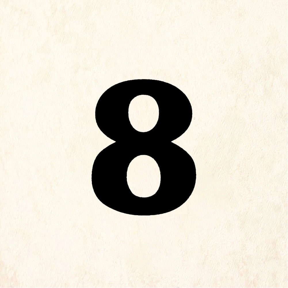 StampaFe Bold Number 8 - Rubber Stamp 1 x 1.25