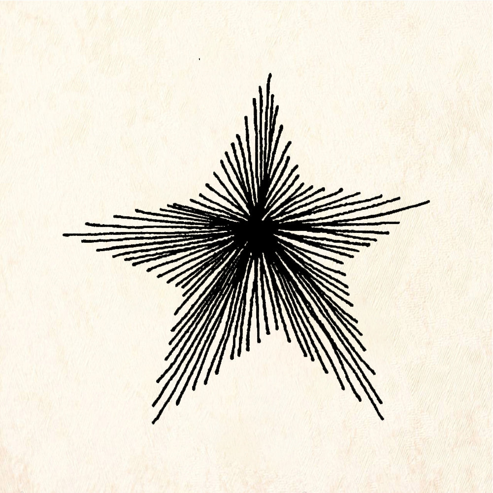 StampaFe Straight-line star - Rubber Stamp 0.75 x 1.5