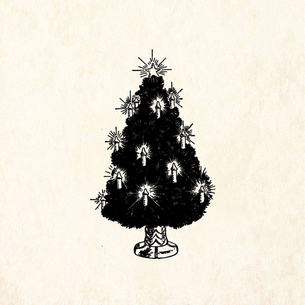 StampaFe Candle lit Xmas Tree - Rubber Stamp 1.5 x 2.25
