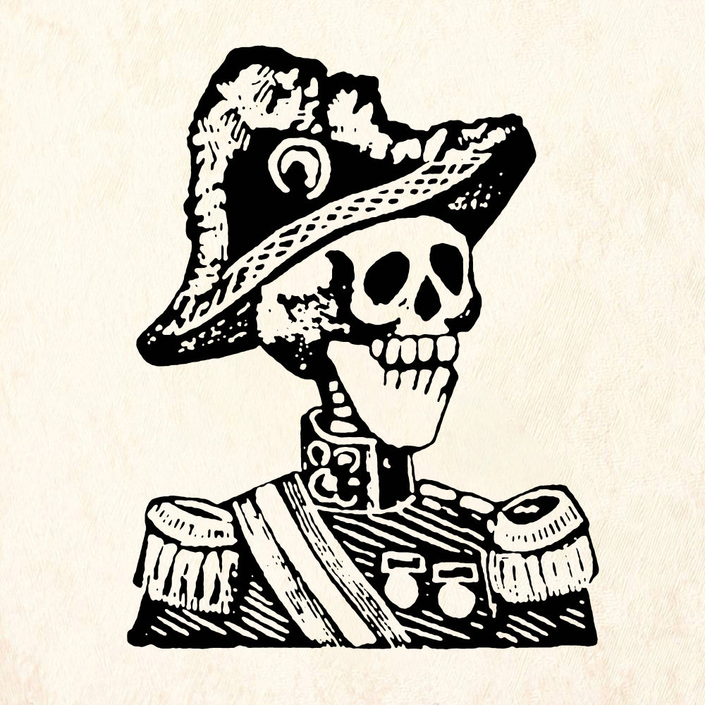 StampaFe The General Day of the Dead Skeleton Rubber Stamp 1.5 x 1.75