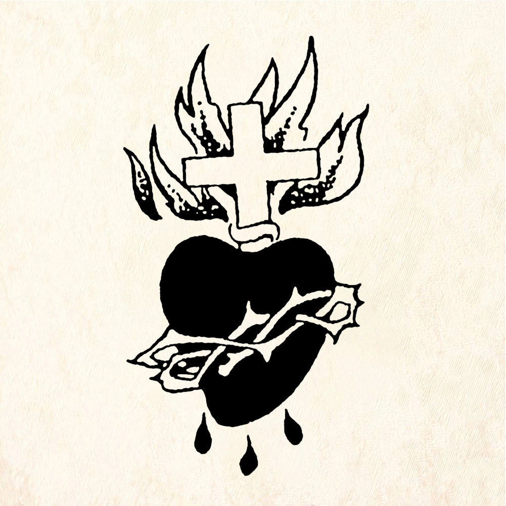 StampaFe Drippy Sacred Heart Rubber Art Stamp