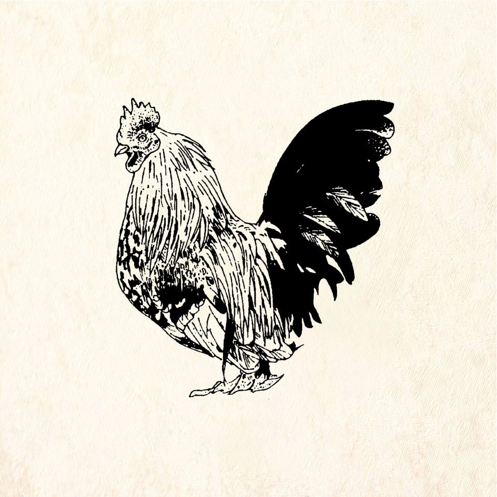 StampaFe Bantam Rooster - Rubber Stamp 1.5 x 1.5