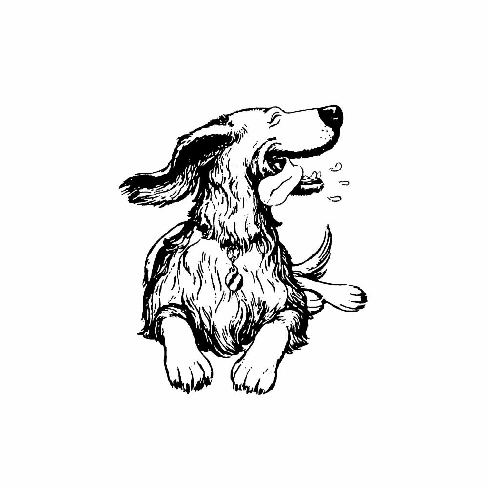 StampaFe Envelope-licking dog Licking Envelope - Rubber Stamp 2.25 x 1.5