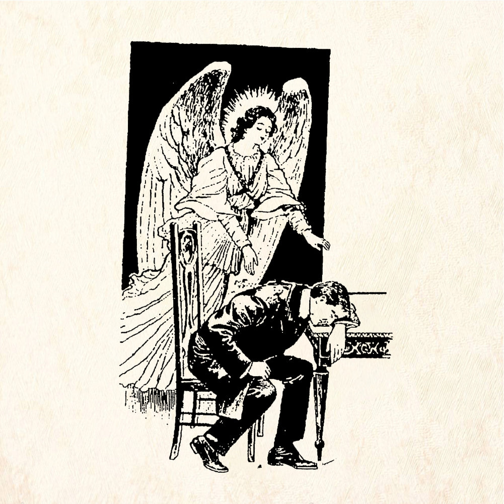 StampaFe Guardian Angel Sleeping Man Rubber Art Stamp