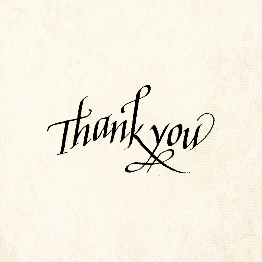 StampaFe Thank you, calligraphy Thank You Script - Rubber Stamp 1.5 x 0.75