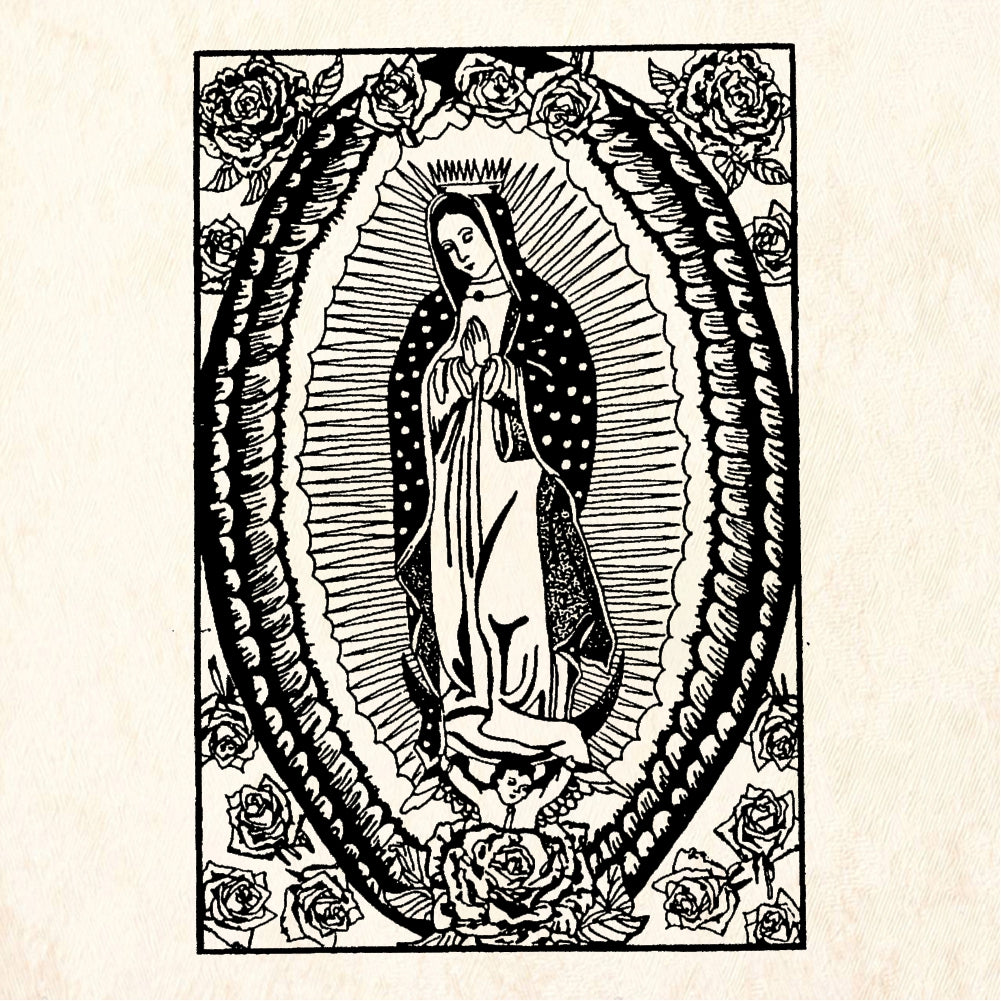 StampaFe Large Rose Guadalupe Rubber Art Stamp