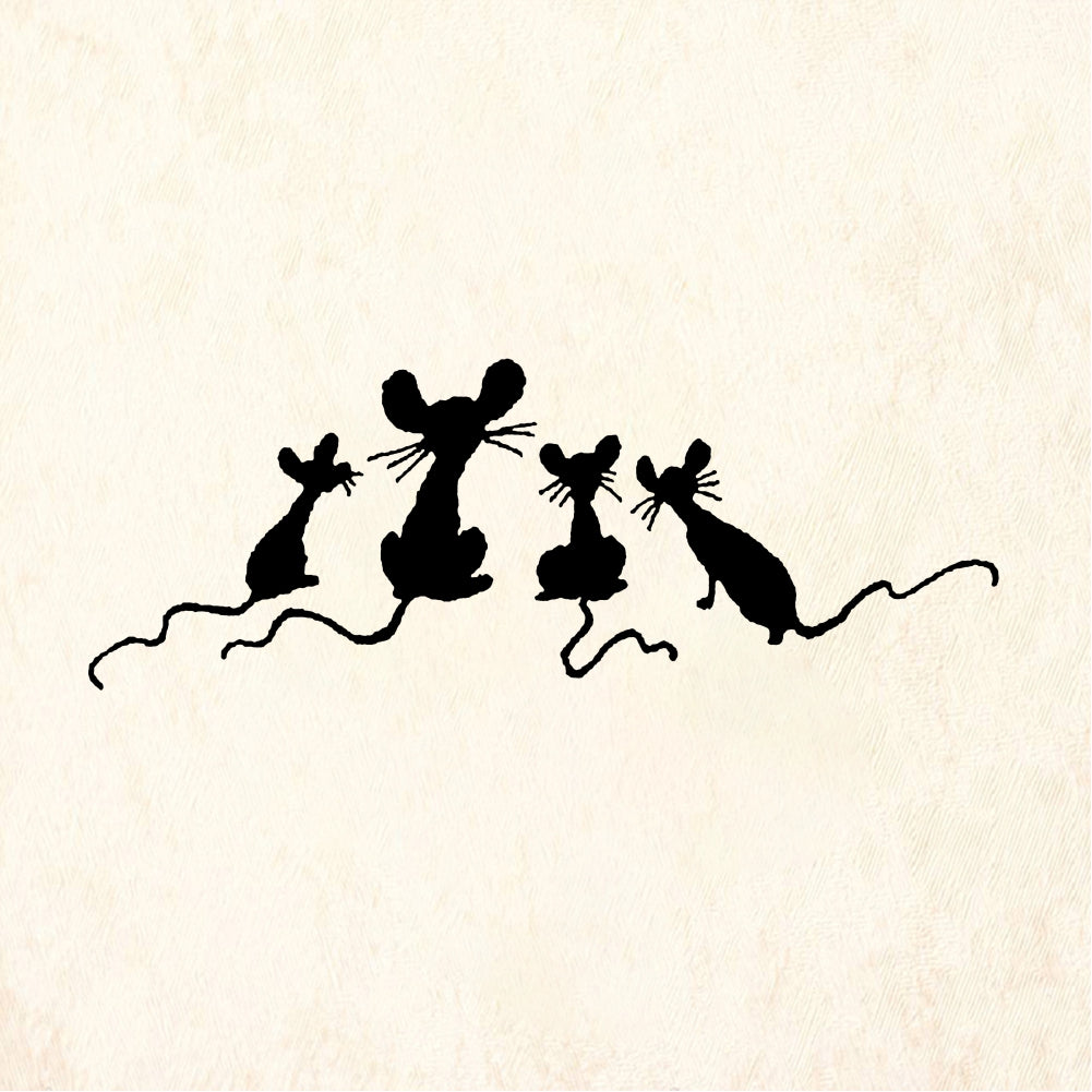 StampaFe Meenie mice Trio of Mice - Rubber Stamp 1.5 x 1