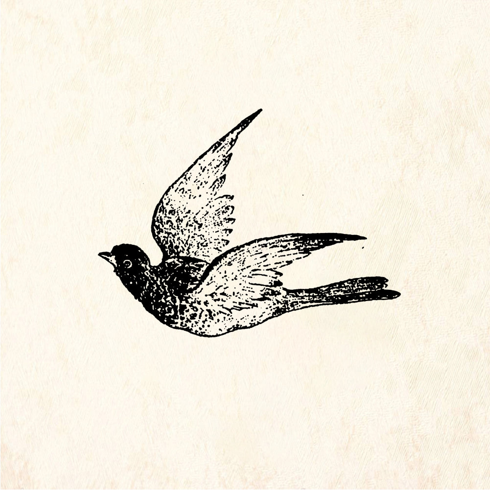 StampaFe Swooping sparrow - Rubber Stamp 1.5 x 1.5