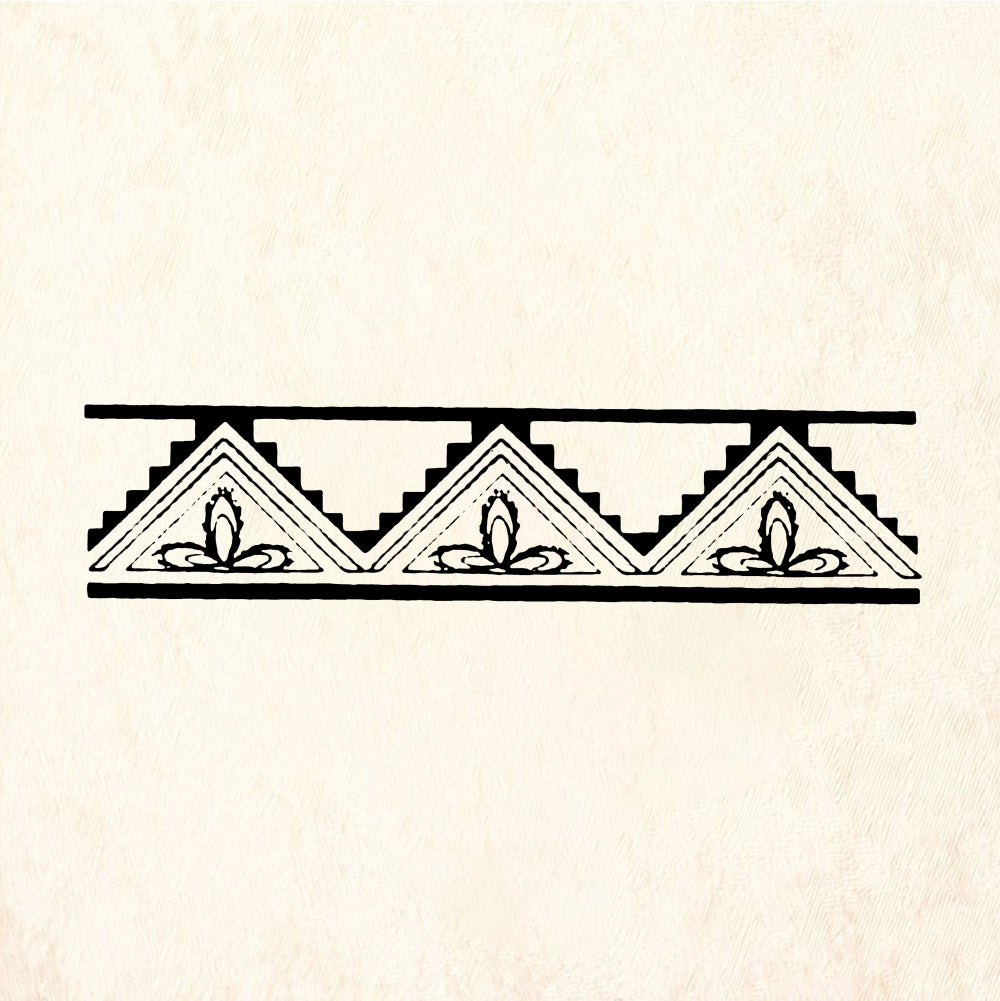StampaFe Three petal border - Rubber Stamp 2.5 x 0.5