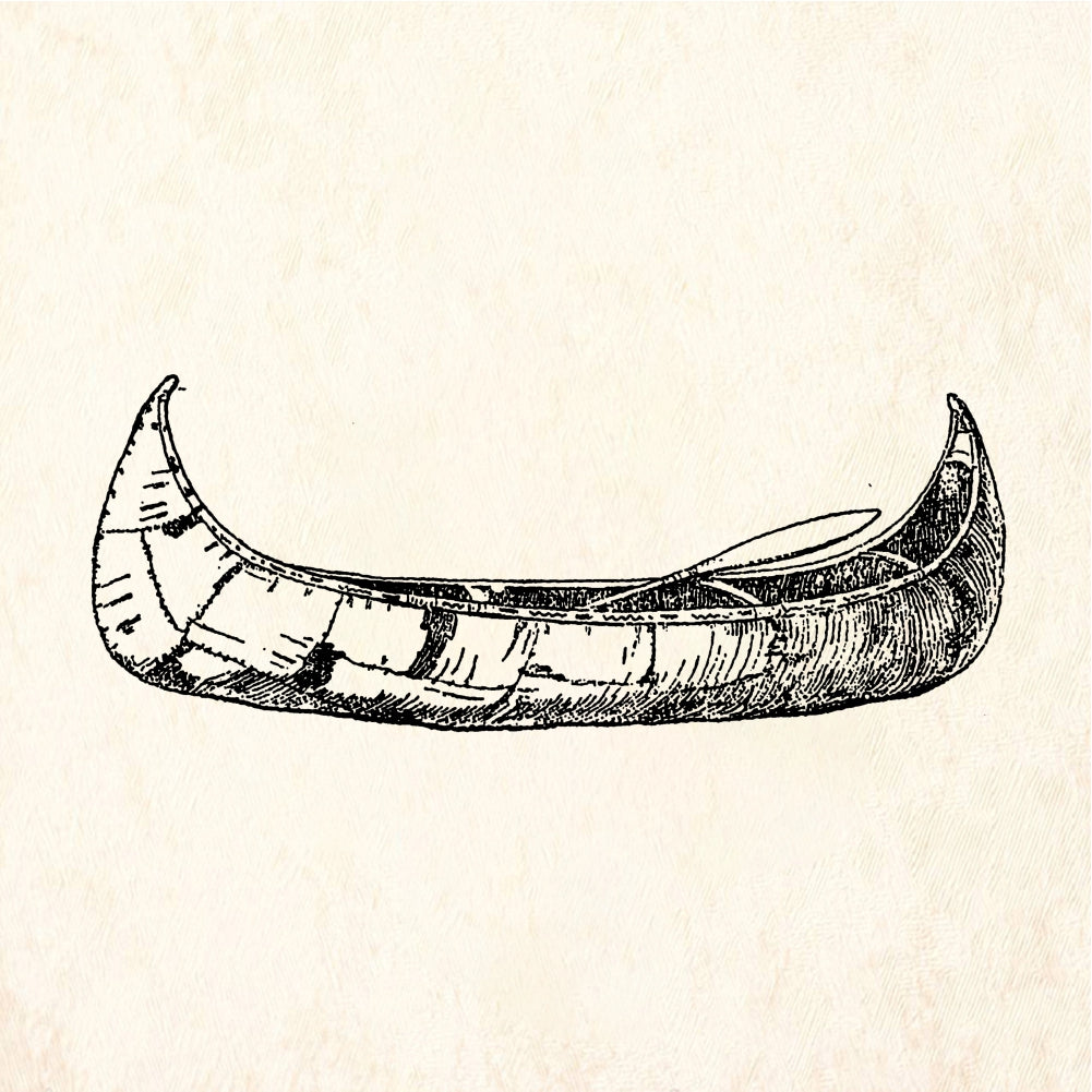 StampaFe Decorated Canoe Side View Rubber Art Stamp