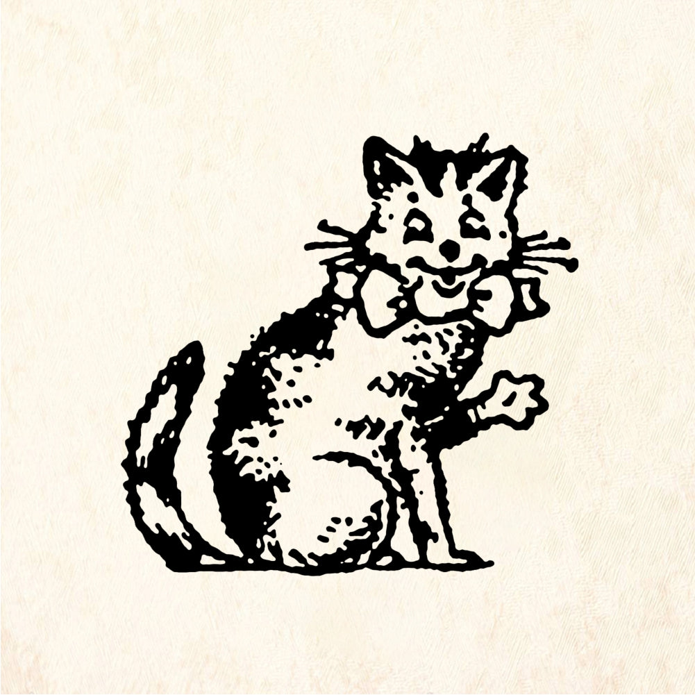 StampaFe Happy cat Puss Cat - Rubber Stamp 1.25 x 1